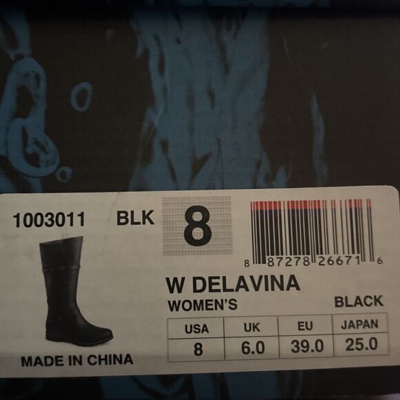 Teva DeLaVina Women's Size 8 Tall Black Leather Waterproof 1003011 Boots New - Picture 5 of 16